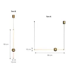 Led світильник Tube&Ball із латунною кулькою у двох формах Line.F Сторона Горизонтальна - мініатюра 10