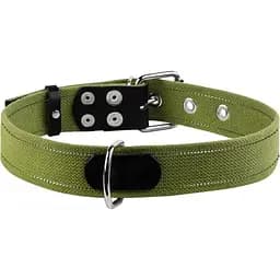 Нашийник для собак Collar, бавовняний, 51-63x3,5 см, зелений