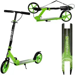 Самокат дитячий iTrike складаний 32х11х86-100 см Чорно-зелений 000223067