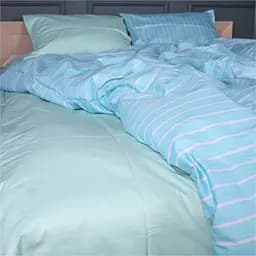 Простирадло MirSon Seafoam Stripe сатин блакитний 220 x 240 см (2200013051503)