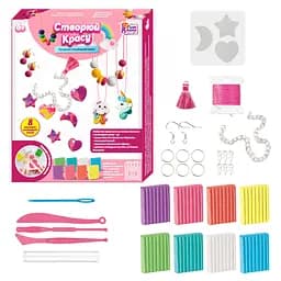 Детский набор творчества "Сотвори красоту" 76948-4F 8 цветов глины, формы, фурнитура