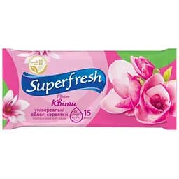Серветка волога Superfresh 42215169 Flower 15 шт. (4823071613490A)