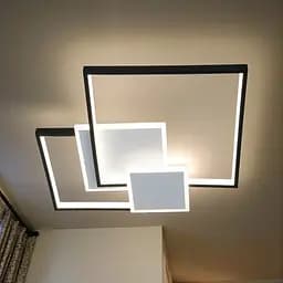 Сучасна стельова LED-люстра Diasha MX2250/2WH+BK, 70 W, квадратна, Ø45 см - мініатюра 2