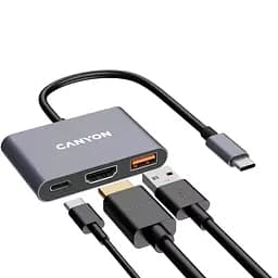 Концентратор Canyon hub DS-4 3in1 USB-C Grey (CNS-TDS4) - мініатюра 5