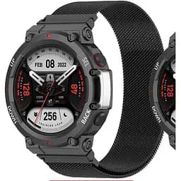 Ремінець DK для Xiaomi Amazfit T-Rex 2 (A2169) Metal Milanese Loop Magnetic (black) - мініатюра 2
