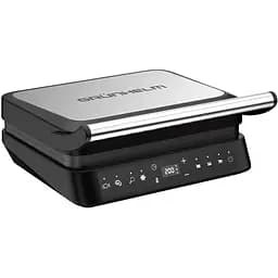 Прижимной контактный электрический гриль Grunhelm G2201 домашний с антипригарным покрытием 2200Вт Черный