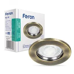 Вбудований світильник Feron DL10 під лампу золото (15206)