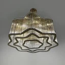 Вишукана золота люстра із скляними трубками Ø 77 см | Арт. 518-800А АВ | Line F