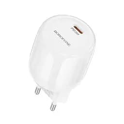 Адаптер сетевой Borofone Lustrous single port charger BA92A 1Type-C, 3A/20W, PD/QC|