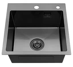 Кухонна мийка Kroner KRP Schwarze - 4545HM PVD (3.0/1.0 мм) (CV033856) - мініатюра 2