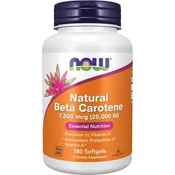 Бета-каротин Now Foods Beta Carotene Natural 25000IU 7500 мкг 180 капсул