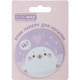 Блок паперу для нотаток Buromax Cute Seal з клейким шаром 70х70 мм 30 аркушів в асортименті (BM.2381-72) - мініатюра 5
