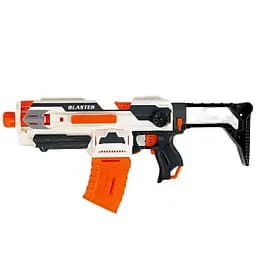 Автомат SB 524-4 белый, съемный магазин и приклад, складная мушка, 30 мягких патронов с присосками.