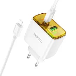 Зарядное устройство Hoco CS42A USB/ Type-C PD 30W QC белый + кабель Type-C to Lightning