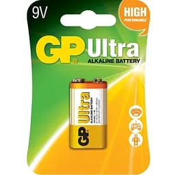 Батарейка крона GP Ultra Alkaline 9V (1604AU-U1, 6LF22)