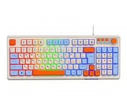 Клавіатура ігрова Maxxter KBG3C01 USB White-Blue - мініатюра 2