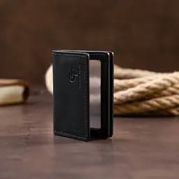 Візитниця з обкладинкою для ID-паспорта з натуральної шкіри Grande Pelle 11291 чорна - мініатюра 6