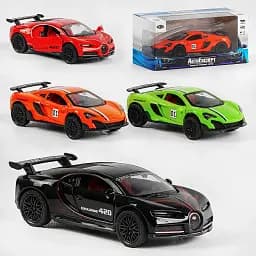 Машинка MG - 04126 "Авто Эксперт" 4 вида, металлопластик, 1:36, звук, свет, инерция, открывающаяся дверь, в коробке