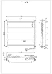 Електрична рушникосушарка Kosser Трапеція 500x700/5 ER рег. ДТ19ER, Хром, Праве - мініатюра 5