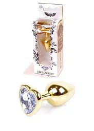 Анальная пробка Jawellery Gold Heart PLUG-Clear Boss Series 64-00039 98261