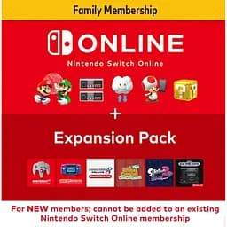 Підписка Nintendo Switch Online Family Membership Сімейна + Expansion Pack, 12 місяців для USA (Nintendo eShop)