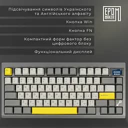 Клавіатура Epomaker TH80 PRO V2 Sea Salt Silent Black механічна бездротова (TH80-PROV2-B-SS) - мініатюра 10