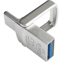 Флешка 2-стороння металева T&G Metal series 104 128 GB USB-A + Type-C
