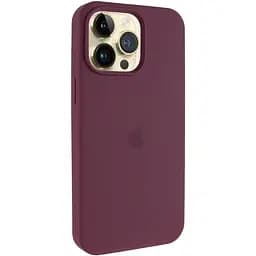 Чохол Silicone Case AA Logo with MagSafe для Apple iPhone 14 Pro Max 6.7 Бордовий/Plum