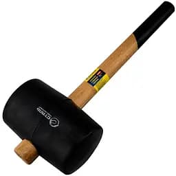 Киянка гумова Сталь з дерев'яною ручкою чорна 1.2 кг
