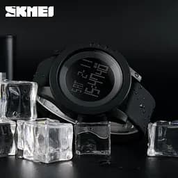 Наручний годинник Skmei 1193 з підсвічуванням Чорний - мініатюра 3