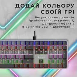Клавіатура GamePro Red Swich Low Profile USB Dark Gray дротова (MK145R) - мініатюра 4