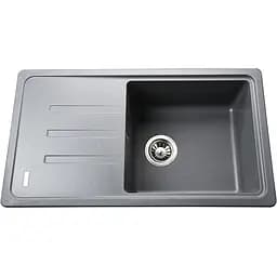 Гранітна мийка Globus Lux Lugano сірий металік 780х435мм-А0003