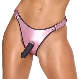 Страпон Bad Kitty Thong+Dildo S/M (чорний)