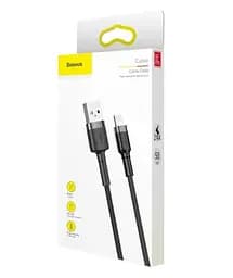 Кабель Baseus cafule Cable USB For lightning 2.4A 0.5m Gray+Black - мініатюра 2