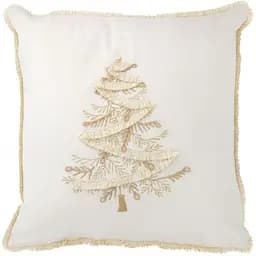 Подушка J-line різдвяна новорічна з ялинкою 45 х 45 см біла (38722)