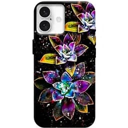 Чохол Demsky Flowers on black для Apple iPhone 16 Plus (6.7)