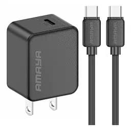 СЗУ Amaya E112CC PD25W (1USB-C) + кабель Type-C to Type-C Black