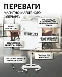 Фліпчарт магнітний Buromax для письма маркером мобільний 70 х 100 cм (BM.0010) - мініатюра 5