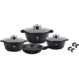 Универсальный набор посуды Top Kitchen TK00076, набор 7 предметов с гранитным покрытием Черный