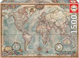 Пазл Educa Политическая карта мира, 1500 элементов (16005)