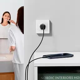 Адаптер мережевий Baseus GaN5 Fast Charger (mini) |1Type-C, 30W/3A, PD/QC| (With C to C 100W 1m cable) - мініатюра 3