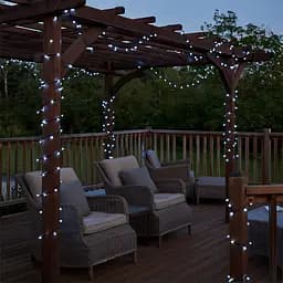 Новогодняя гирлянда уличная GarlandoPro 50 м 500 LED с солнечной батареей 8 режимов работы черный провод Белый SB500L50MBW