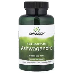Ашваганда Swanson Ashwagandha 450 mg Full Spectrum, 100 капсул для підтримки при стресі