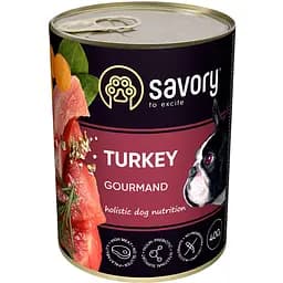 Вологий корм Savory для дорослих собак усіх порід з індичкою 400 г