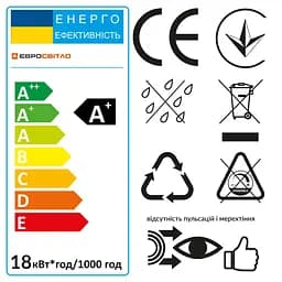 Набір світлодіодних ламп Євросвітло 18 Вт 4200 К A-18-4200-27 Е 27, 5 шт. (58949) - мініатюра 3