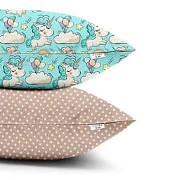 Набір наволочок Cosas Mint unicorn CS1 40х60 см бежевий (SetPillow_UnicornMint_DotsBeige_40х60) - мініатюра 3