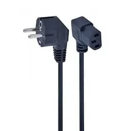 Кабель питания от сети PC-186, черный, 1.5м, Cablexpert, CEE 7/7 - IEC C13, 3x1 мм², угловой разъем (PC-186A-VDE1B-1.5M)