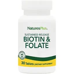 Биотин и фолиевая кислота Nature's Plus 30 таблеток