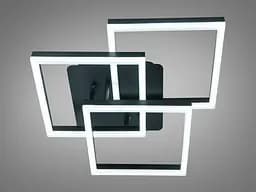 Стельова світлодіодна люстра MX11058-3SBK чорна 70 Вт три квадратні рамки з пультом