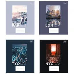 Набор тетрадей Interdruk Premium City ученических клетка А5+ 60 листов 4 шт. (339515-4)